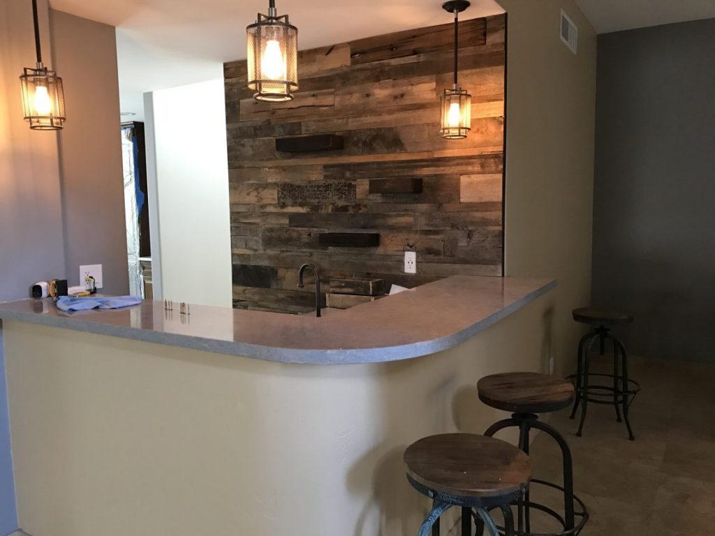 Reclaimed Wood Wall Feature in a Private Residence | Mission Hardwood